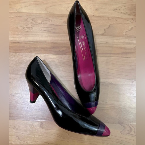 Bruno Magli vintage like new Black and Purple Women's Heels - Picture 1 of 6